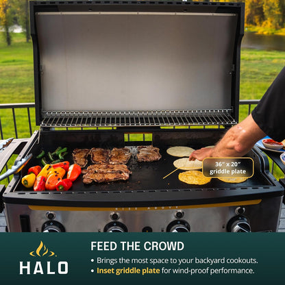 HALO Elite4B Outdoor Griddle, 4-Burner, 720 sq. in. Wind-Resistant Propane Cooking Surface