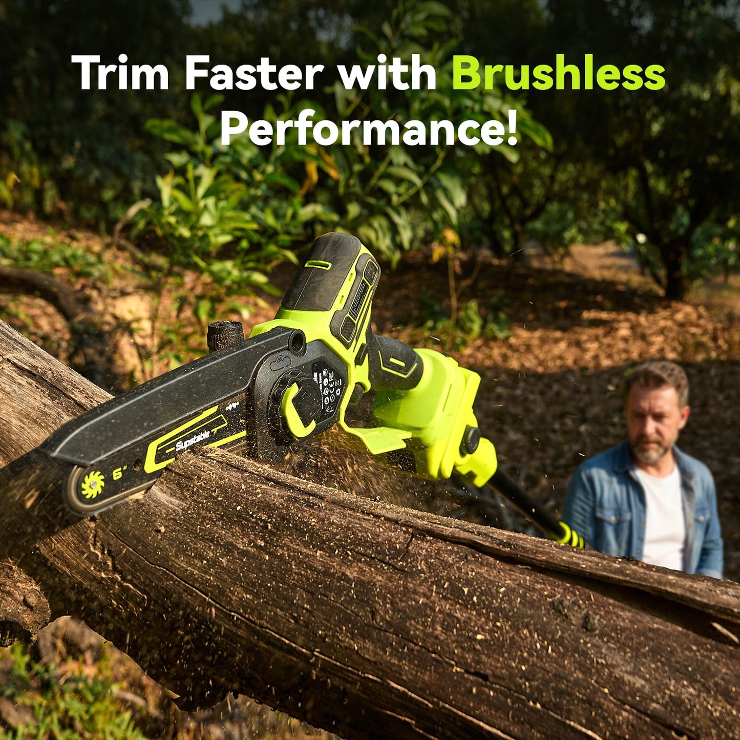 Mini Chainsaw Cordless, 8 Inch & 6 Inch Electric Chainsaw Battery Powered, 1000W Brushless Handheld Power Chain Saw with 2 Batteries, Small Tree Saw for Branch Trimming Wood Cutting