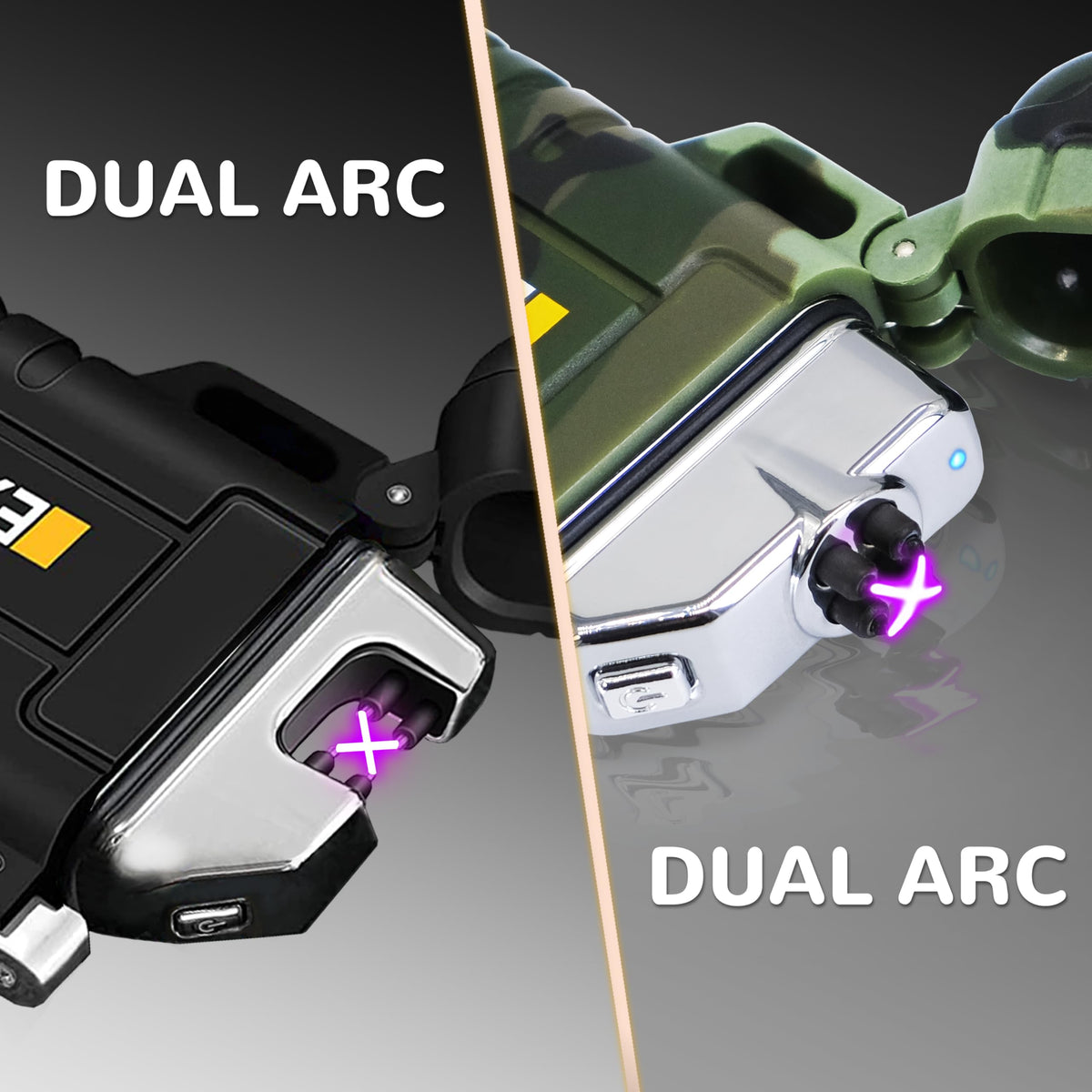 Laffizz Waterproof Outdoor Lighter, Dual Arc or Butane Torch