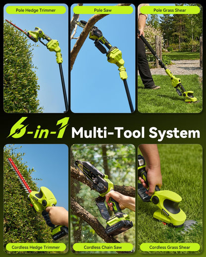 Mini Chainsaw Cordless, 8 Inch & 6 Inch Electric Chainsaw Battery Powered, 1000W Brushless Handheld Power Chain Saw with 2 Batteries, Small Tree Saw for Branch Trimming Wood Cutting
