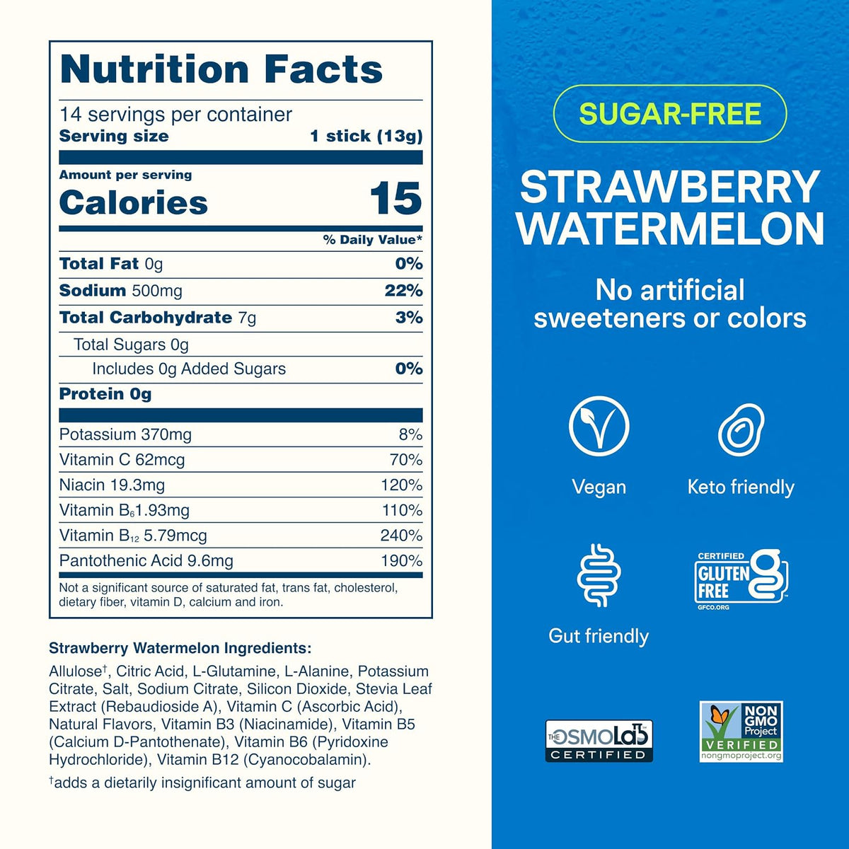 Liquid I.V. Sugar Free Electrolytes, Strawberry Watermelon, 14 Count