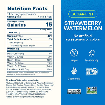Liquid I.V. Sugar Free Electrolytes, Strawberry Watermelon, 14 Count