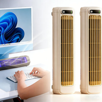 2026 New Summer Cooling Ace Portable Air conditioner, Upgrade Cooling Fan with 3 Speeds & LED Touch Screen, USB Charging Tower Fan for Bedroom Office Home (Grey)