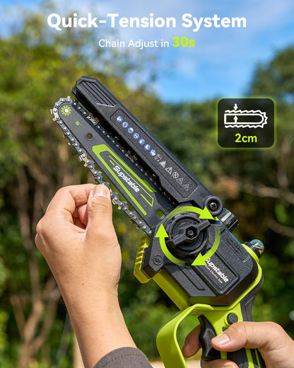 Mini Chainsaw Cordless, 8 Inch & 6 Inch Electric Chainsaw Battery Powered, 1000W Brushless Handheld Power Chain Saw with 2 Batteries, Small Tree Saw for Branch Trimming Wood Cutting