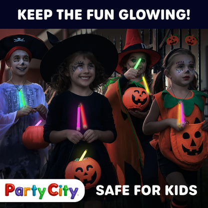 Party City Multicolor Glow Sticks Bulk Pack 6”- 12pk Glow in the Dark Sticks for Kids, Waterproof Camping Survival Ultra Bright Emergency Light Stick with String, Neon Glowsticks Party Supplies Favors