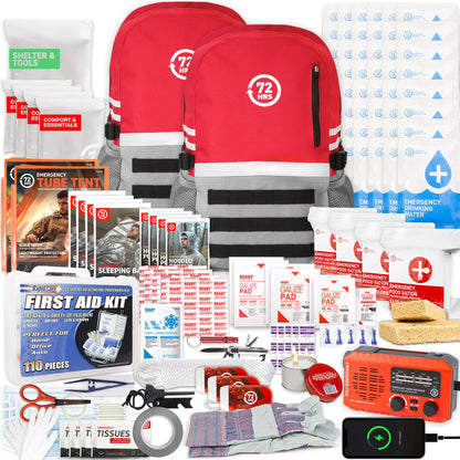 72 HRS Deluxe 72-Hour Emergency Survival Kit, Bag, First Aid, Water & Food