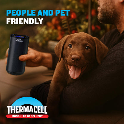 Thermacell Fuel-ZoneGuard Base Fuel Powered Mosquito Repeller; 15-Foot Zone of Scientifically Proven Outdoor Protection; Patio Shield; 12-Hr Refill; DEET-Free; Bug Spray Alternative; Glacial Blue