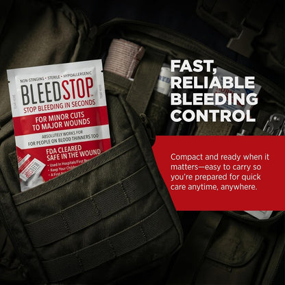 BleedStop First-Aid Powder, 4 × 15 g Pouches
