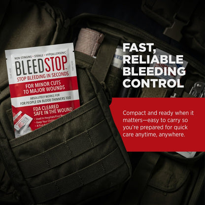 BleedStop First-Aid Powder, 4 × 15 g Pouches