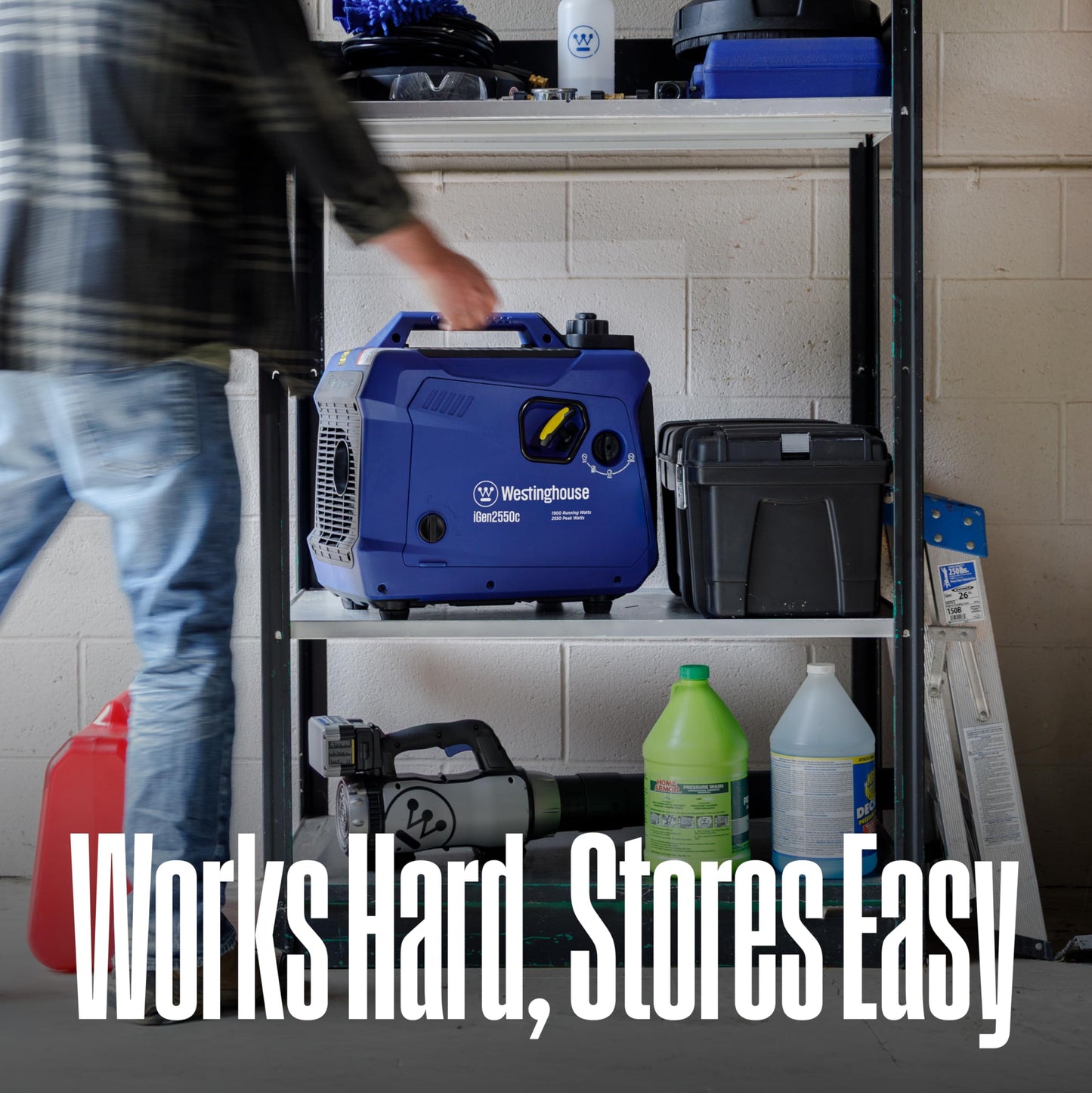 Westinghouse 2550 Peak Watt Super Quiet & Lightweight Portable Inverter Generator, RV Ready 30A Outlet, Gas Powered, Parallel Capable, Long Run Time,Blue