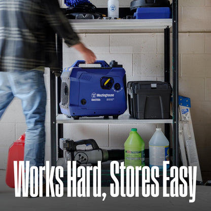 Westinghouse 2550 Peak Watt Super Quiet & Lightweight Portable Inverter Generator, RV Ready 30A Outlet, Gas Powered, Parallel Capable, Long Run Time,Blue