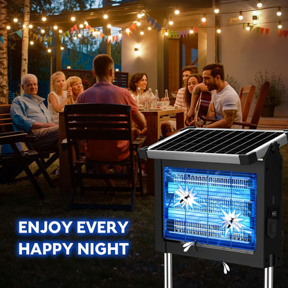 Solar Bug Zapper 4500V, Waterproof Mosquito Zapper Fly Traps Outdoor Patio