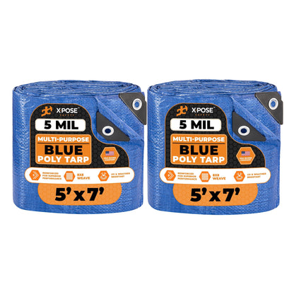 Better Blue Poly Tarp, 10 × 18 ft, 5 mil Polyethylene Protective Cover