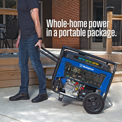 Westinghouse 13500 Peak Watt Dual Fuel Home Backup Portable Generator, Remote Electric Start, Transfer Switch Ready, Gas and Propane Powered
