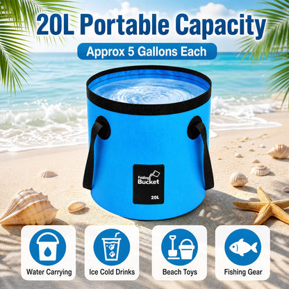 3 Gallon 4 Pack Collapsible Bucket, Foldable Water Bucket with Handles, Portable Camping Buckets for Fishing, Hiking, Cleaning, Outdoor & Travel Use (Multicolor)