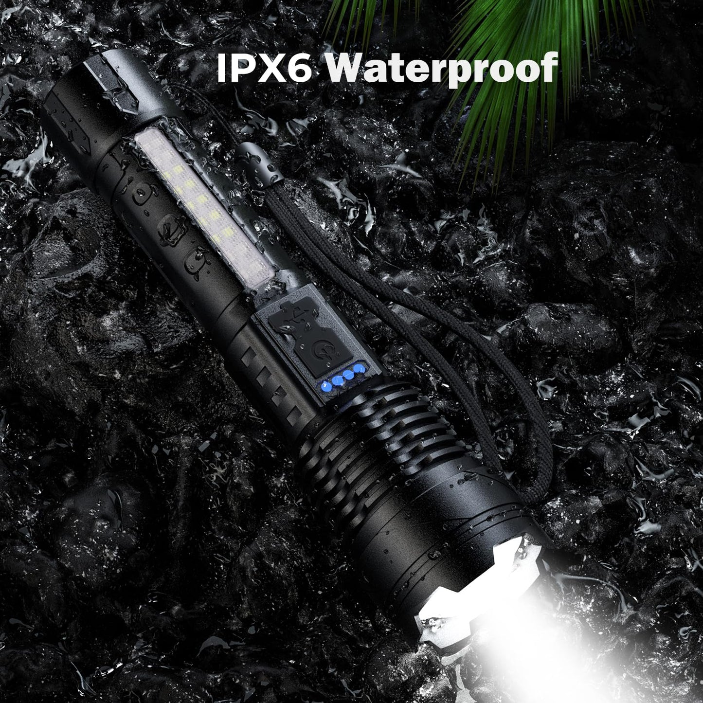 Cinlinso Flashlight High Lumens Rechargeable 2 Pack, 90000 Lumen Super Bright Led Flashlights with 7 Light Modes, IPX6 Waterproof, Powerful Handheld Flash Light for Camping Home Emergencies