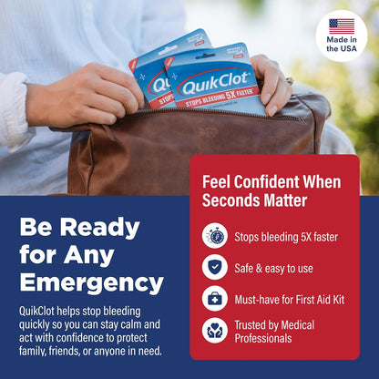 QuikClot Kaolin Clotting Gauze 2', 2 Pack