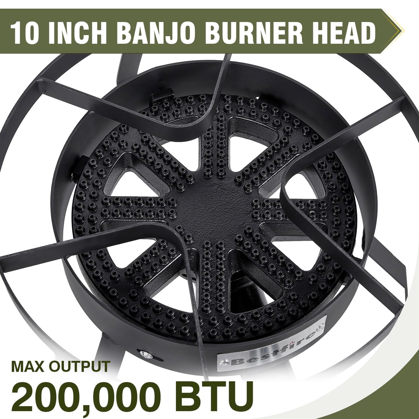 Bestfire 3 Burners Camping Stove for Cooking Outdoor, 225,000 BTU Propane Burners with Ignition wire&Removable Legs, Temperature Control Knobs and 20 PSIG High Pressure Regulator for BBQ