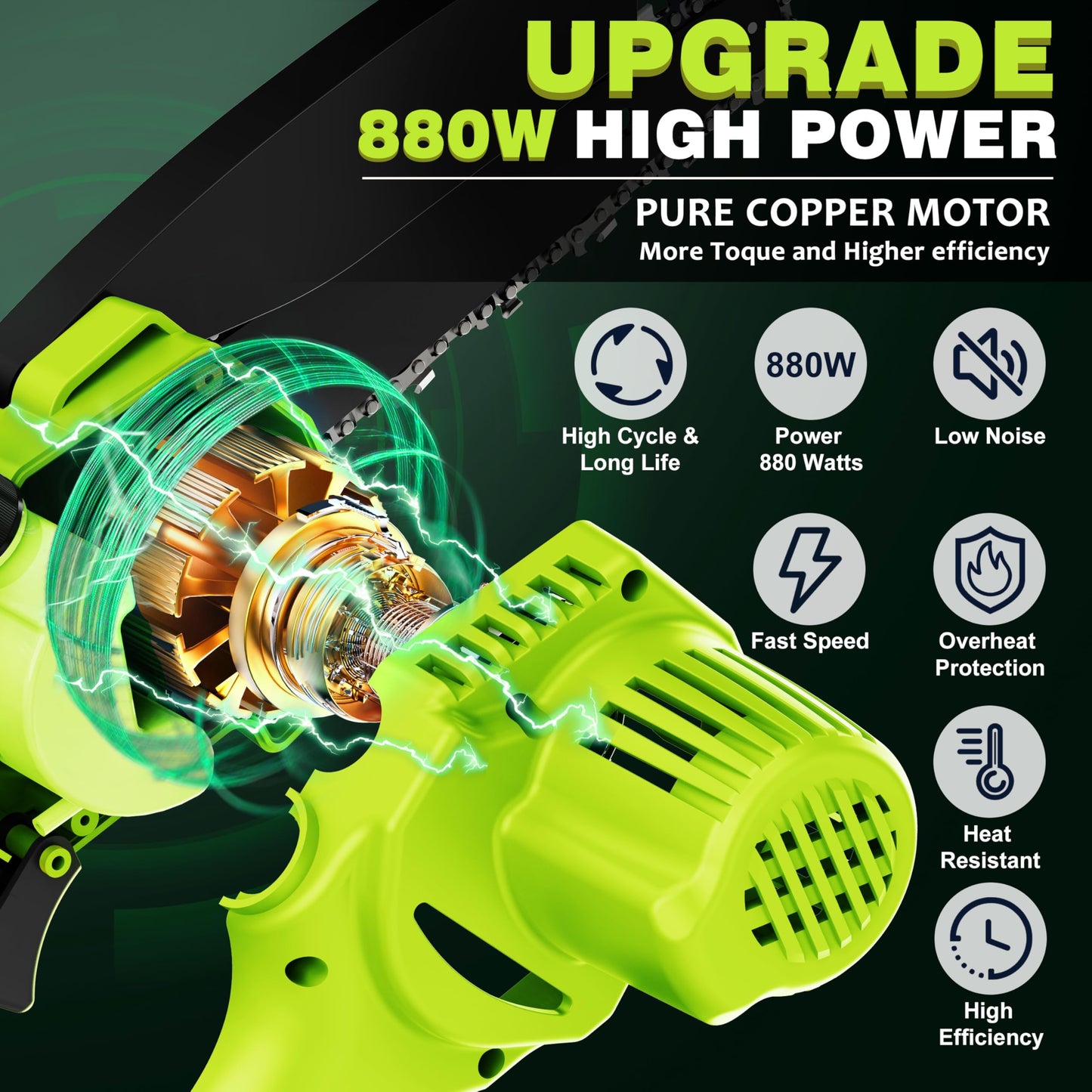 CEEPUY Mini Chainsaw Cordless,6 Inch Portable Electric Chainsaw with Automatic Oiler/Security Lock/Battery Powered Small Handheld Saw for Trees Branches Trimming,Wood Cutting, Gifts for Men Women