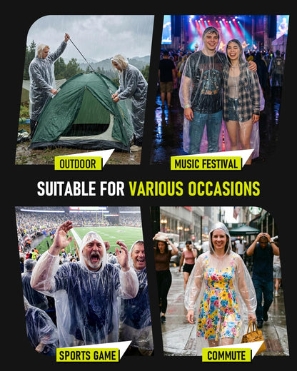 Disposable Rain Ponchos for Adults, 9 Pack Emergency Ponchos
