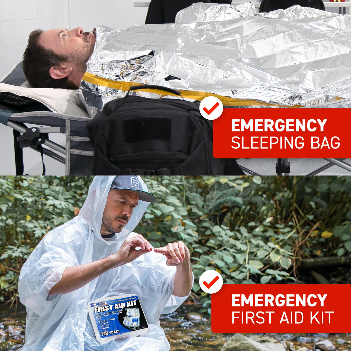 72 HRS Deluxe 72-Hour Emergency Survival Kit, Bag, First Aid, Water & Food