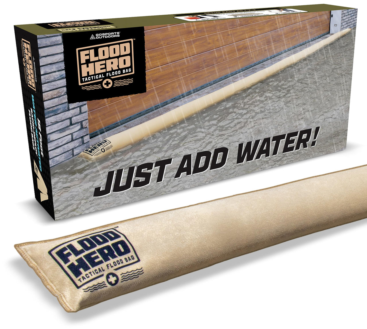 Flood Hero 6 ft Water Activated Sandbags - 2 Pack Flood Bag Barriers for Home