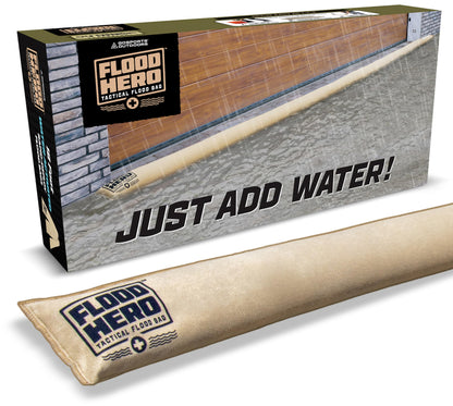 Flood Hero 6 ft Water Activated Sandbags - 2 Pack Flood Bag Barriers for Home