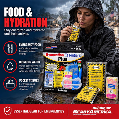 QuakeHold! 70501 1-Person Disaster Evacuation Essentials Plus Kit