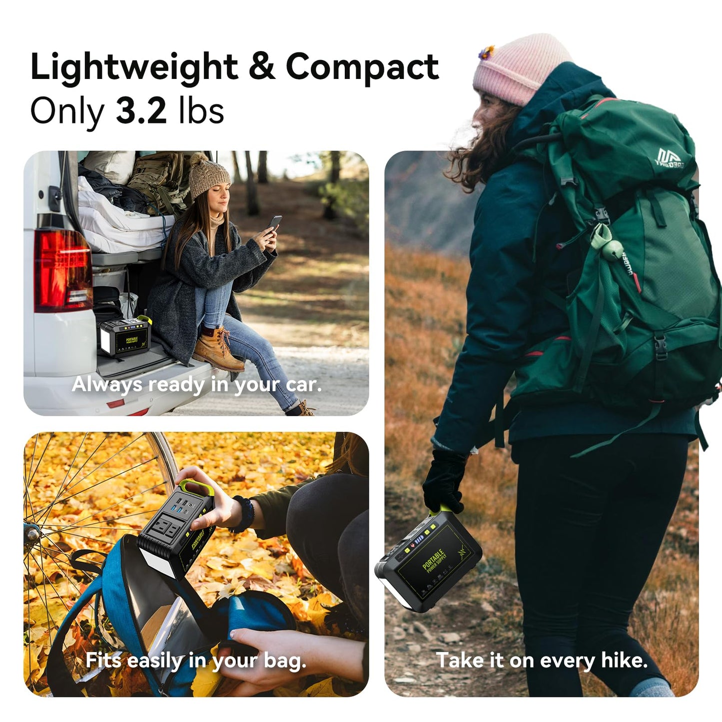 MARBERO Portable Power Station 88Wh Camping Lithium Battery Solar Generator Fast Charging with AC Outlet 120W Peak Power Bank(Solar Panel Optional) for Home Backup Outdoor Emergency RV Van Hunting