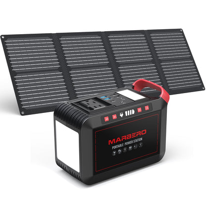 MARBERO Portable Power Station 88Wh Camping Lithium Battery Solar Generator Fast Charging with AC Outlet 120W Peak Power Bank(Solar Panel Optional) for Home Backup Outdoor Emergency RV Van Hunting