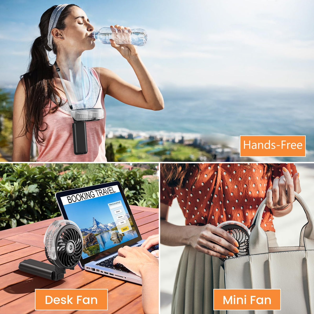 HandFan 5200mAh Rechargeable Handheld Misting Fan, Portable Mister, Royal Blue