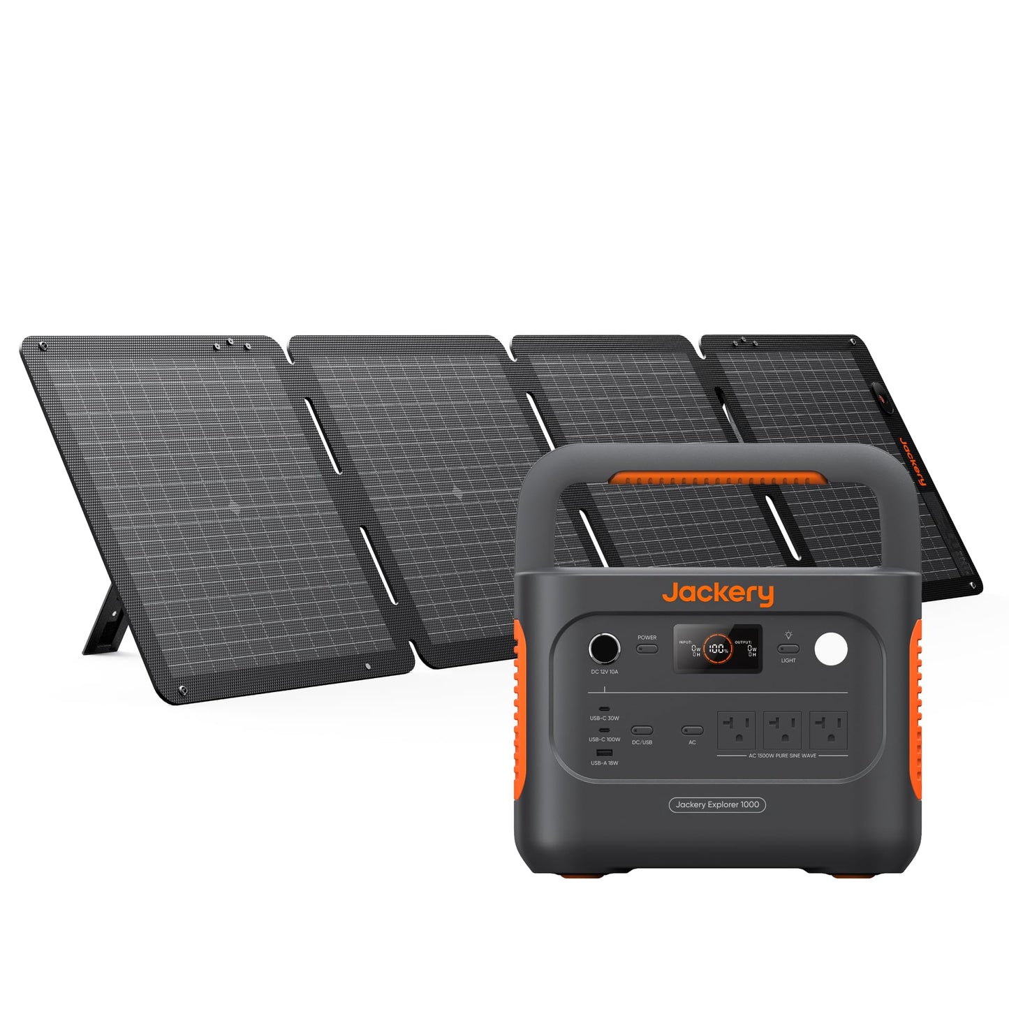 Jackery Explorer 1000 v2 Portable Power Station,1070Wh LiFePO4 Battery,1500W AC/100W USB-C Output, 1 Hr Fast Charge, Solar Generator for Camping,Emergency, RV, Off-Grid Living(Dune White)