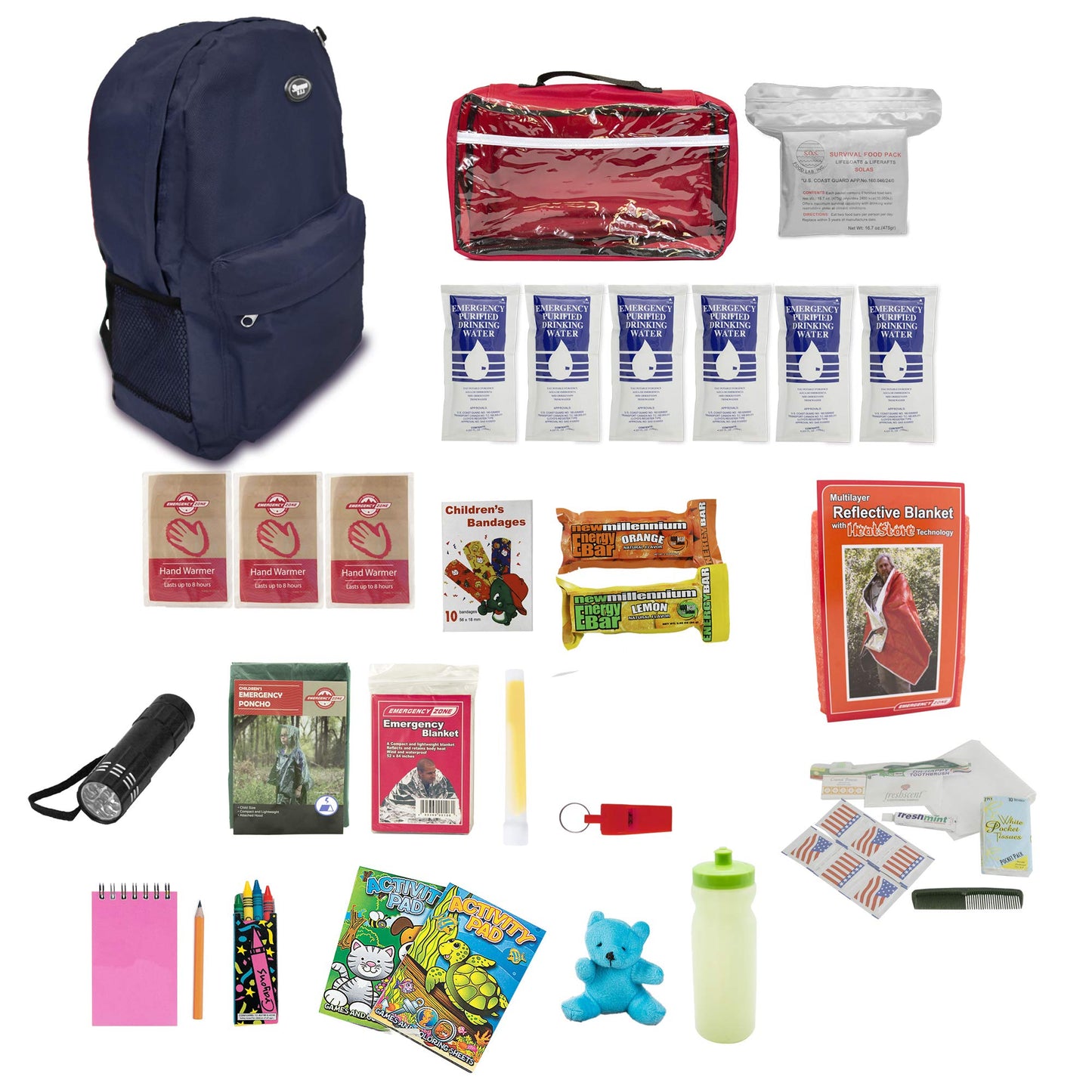 Emergency Zone - Keep-Me-Safe Children's Deluxe 72-Hr Emergency Survival Kit