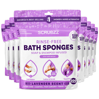Scrubzz No-Rinse Bathing Wipes, 25 per Pack