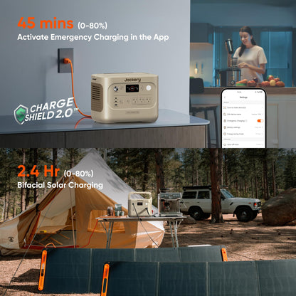 Jackery Explorer 1000 v2 Portable Power Station,1070Wh LiFePO4 Battery,1500W AC/100W USB-C Output, 1 Hr Fast Charge, Solar Generator for Camping,Emergency, RV, Off-Grid Living(Dune White)