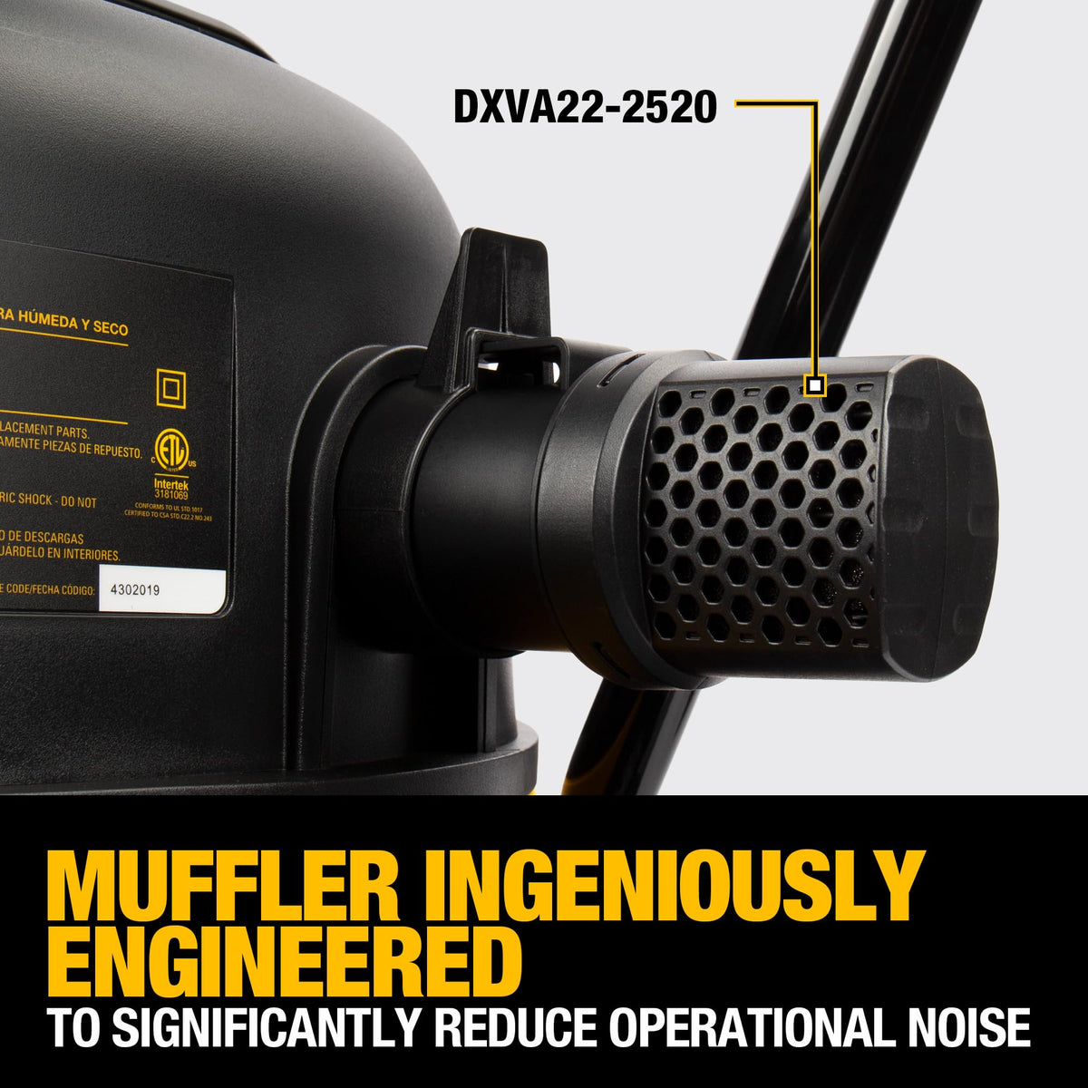 DEWALT DXV05P 5-Gallon Wet/Dry Vac, 4 Peak HP, 1-7/8-Inch Hose, Yellow