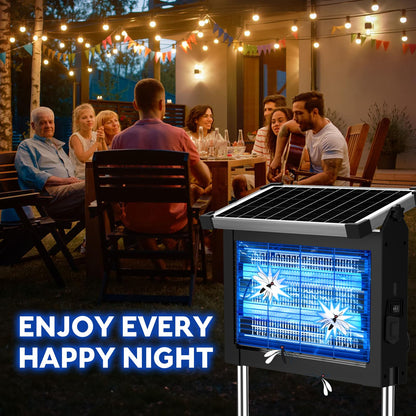 Solar Bug Zapper 4500V, Waterproof Mosquito Zapper Fly Traps Outdoor Patio
