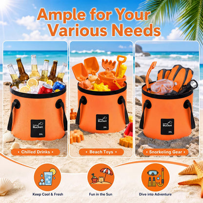 3 Gallon 4 Pack Collapsible Bucket, Foldable Water Bucket with Handles, Portable Camping Buckets for Fishing, Hiking, Cleaning, Outdoor & Travel Use (Multicolor)