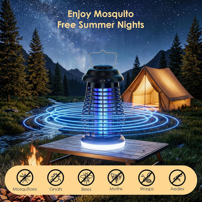 Cordless 4200V Rechargeable Bug Zapper, Portable Fly & Mosquito Trap