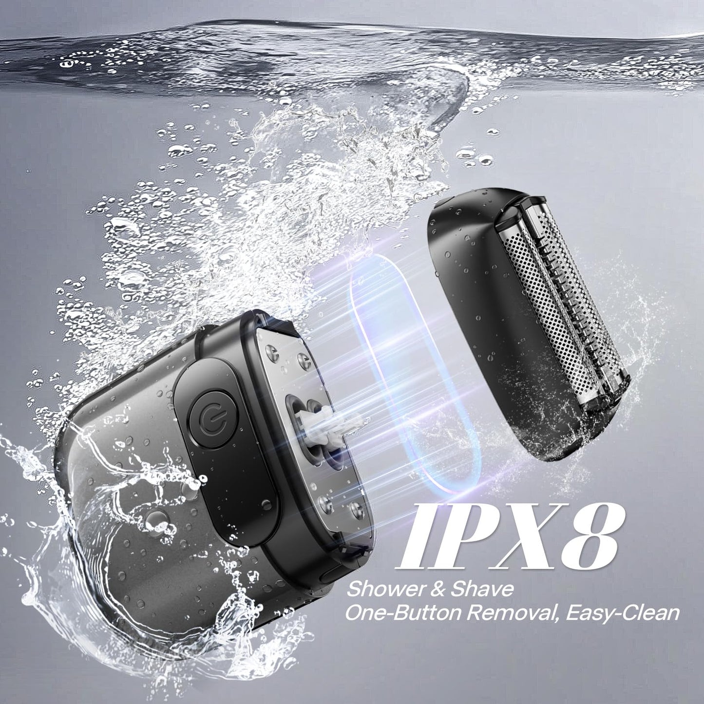 Electric Foil Shaver for Men, Compact 3D Floating Shaving Heads, Electric Razor for Men, IPX8 Waterproof, USB-C Fast Energy, 90-Min Runtime, LED Display, Wet/Dry, Travel Lock Father's Day Gunmetal