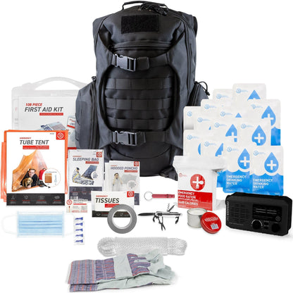 72 HRS Deluxe 72-Hour Emergency Survival Kit, Bag, First Aid, Water & Food