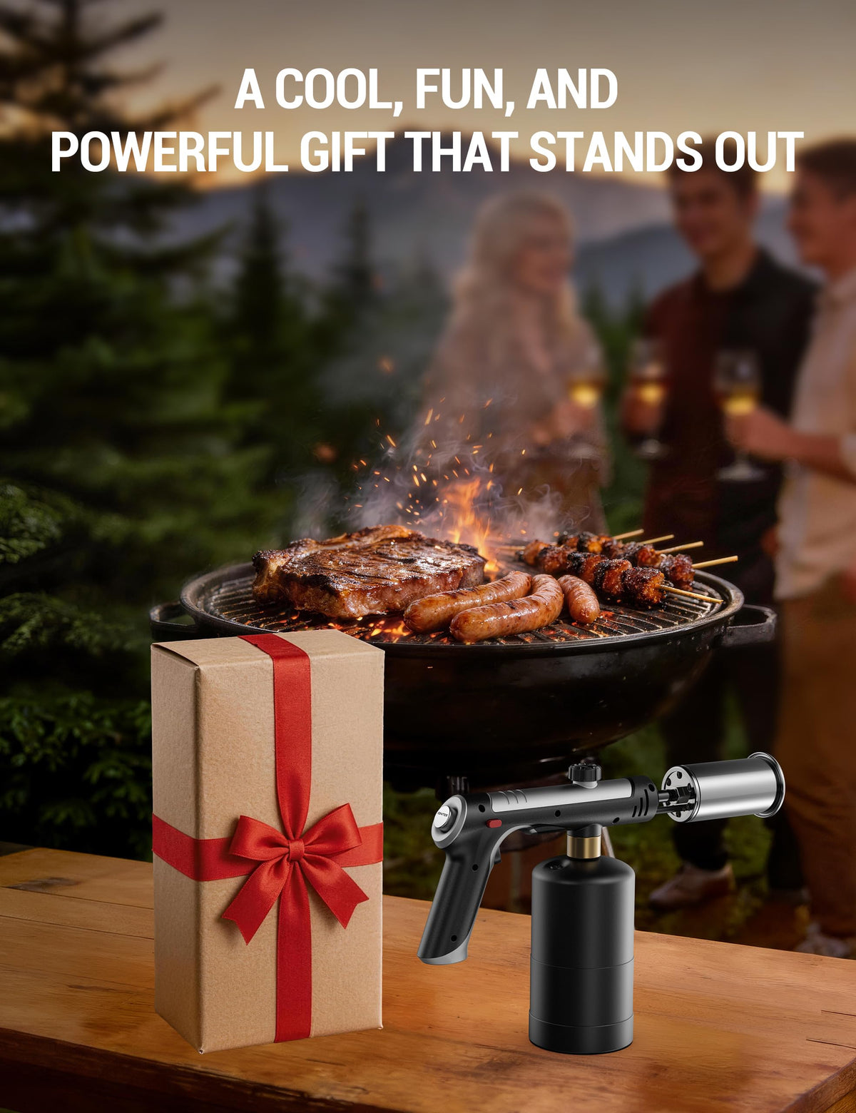 ThermoMaven Propane Torch Gun, One-Touch Max Fire Flame Thrower, Silver