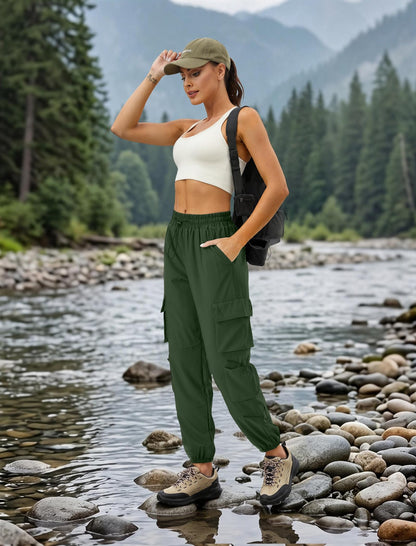 COPYLEAF Parachute Cargo Pants Women with 6 Pockets Quick Dry Hiking Pants