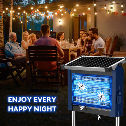 Solar Bug Zapper 4500V, Waterproof Mosquito Zapper Fly Traps Outdoor Patio