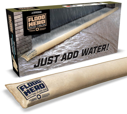 Flood Hero 6 ft Water Activated Sandbags - 2 Pack Flood Bag Barriers for Home