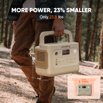 Jackery Explorer 1000 v2 Portable Power Station,1070Wh LiFePO4 Battery,1500W AC/100W USB-C Output, 1 Hr Fast Charge, Solar Generator for Camping,Emergency, RV, Off-Grid Living(Dune White)