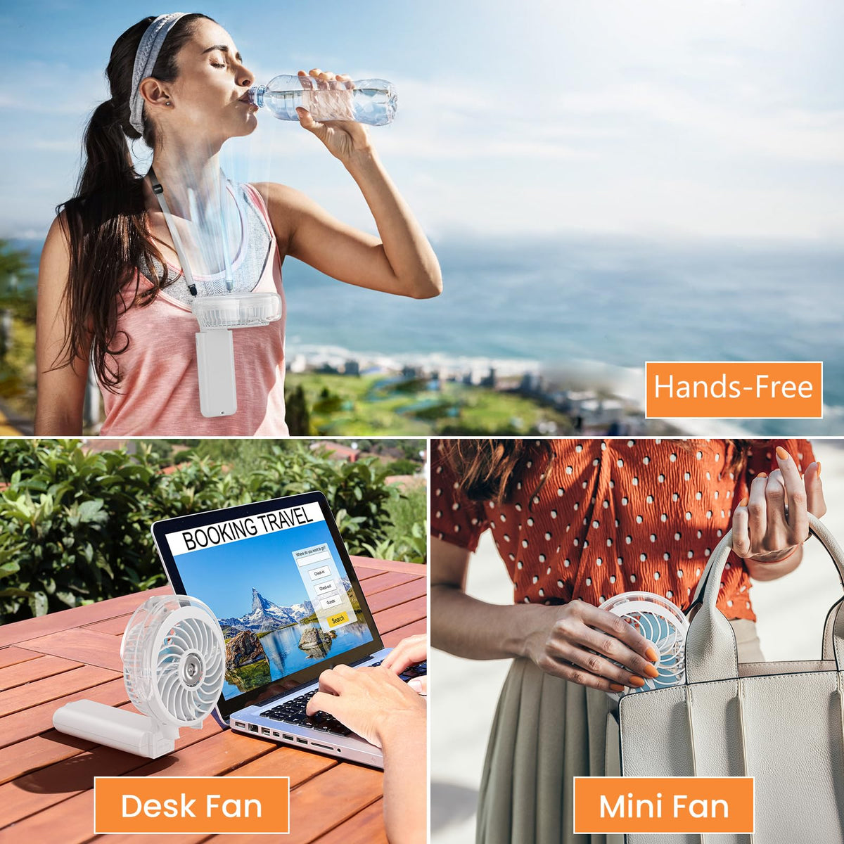 HandFan 5200mAh Rechargeable Handheld Misting Fan, Portable Mister, Royal Blue