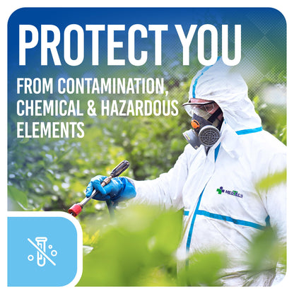 Medtecs Disposable Coverall Suits, Medical Protective PPE, 6 Sizes