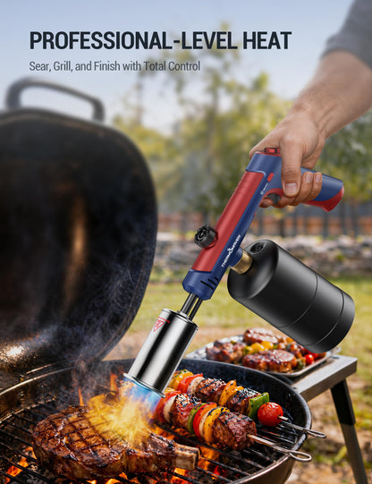 ThermoMaven Propane Torch Gun, One-Touch Max Fire Flame Thrower, Silver