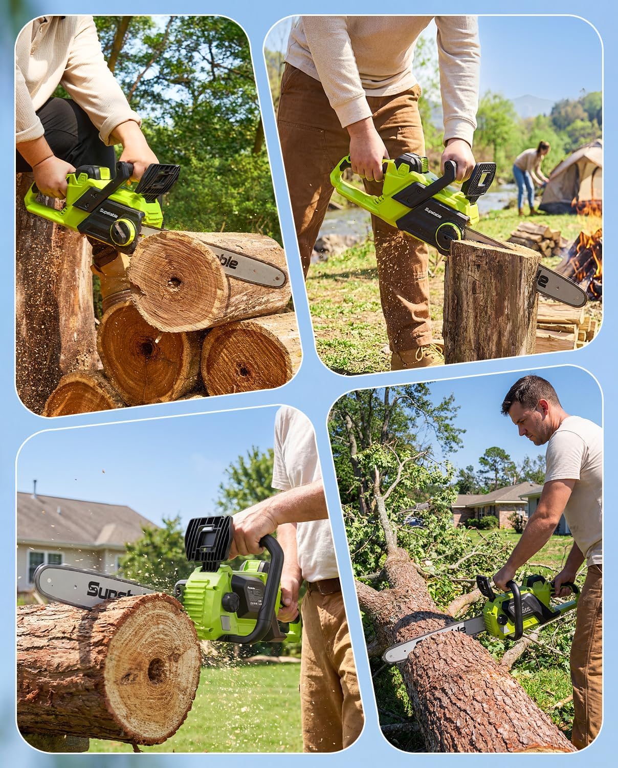 Mini Chainsaw Cordless, 8 Inch & 6 Inch Electric Chainsaw Battery Powered, 1000W Brushless Handheld Power Chain Saw with 2 Batteries, Small Tree Saw for Branch Trimming Wood Cutting